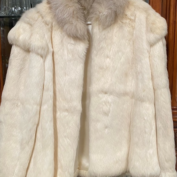 Jackets & Coats Vintage White Rabbit Fur Coat Made In France Size Med